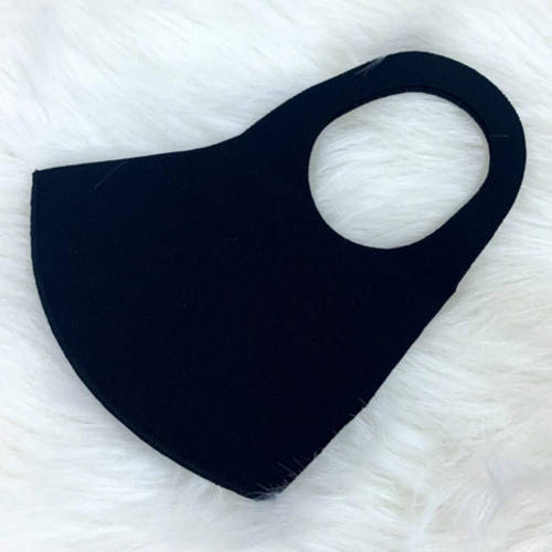 Adult Unisex Solid Black Facemask (Folded)