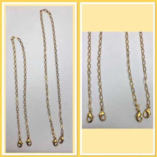 Face Mask Gold Chain Holder (Two Lengths Shown)