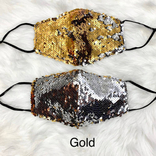 Flippy Sequin Facemask (gold)