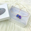 Gold Brass Hoop, Heart Dangle Earrings (Box Display)