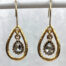 Gold Hammered Teardrop Crystal Charm Earrings (hanging display)
