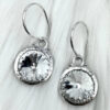 Hammered Rodium 12mm Swarovski® Crystal Earrings (box)