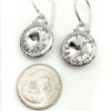 Hammered Rodium 12mm Swarovski® Crystal Earrings (silver)