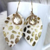 Leopard Teardrop Leather Earrings (cup)