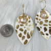 Leopard Teardrop Leather Earrings (size)