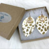 Leopard Teardrop Leather Earrings (size box)