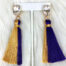 Purple & Gold Tassel Earrings (display)