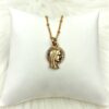 Beautiful Gold Plated Profile of Mary Religious Charm Necklace - Image 2