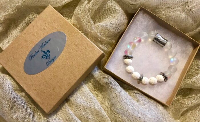 Lovely Moonlight Crystal White Matte Bracelet/Ess Oil Diffuser/Lava Bead/Gemstone Diffuser/Oil Diffuser/Essential Oil Jewelry/Aromatherapy - Image 6