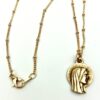 Beautiful Gold Plated Profile of Mary Religious Charm Necklace - Image 5
