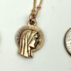 Beautiful Gold Plated Profile of Mary Religious Charm Necklace - Image 4