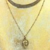Beautiful Gold Plated Profile of Mary Religious Charm Necklace - Image 3