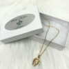 Beautiful Gold Plated Profile of Mary Religious Charm Necklace