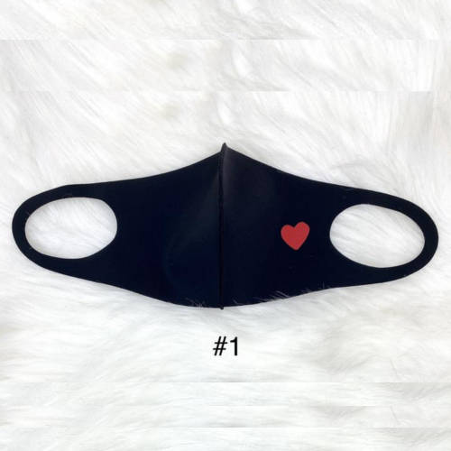 Valentine Mask ( Black with Red Heart1)