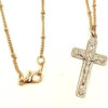 Gold Crucifix Charm Necklace