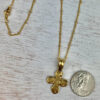 Gold Hammered Ancient Cross