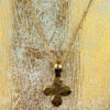 Gold Hammered Ancient Cross