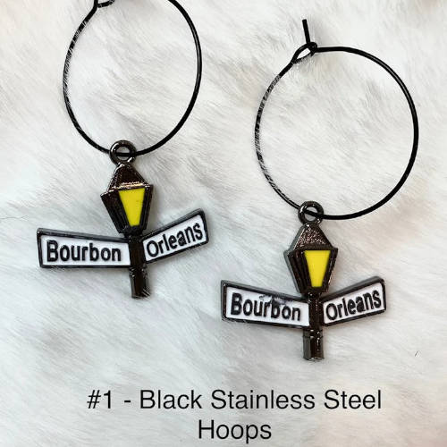 New Orleans Iconic Street Sign Earrings (Hoops)