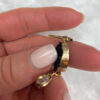 Floating Black & Gold Teardrop Earrings