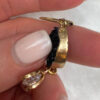 Floating Black & Gold Teardrop Earrings