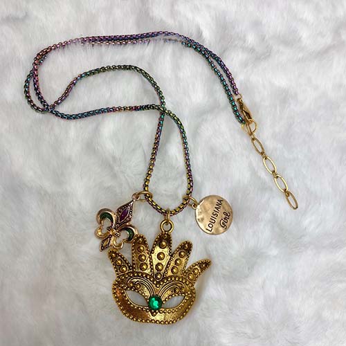 Mardi Gras Mask Charms Necklace
