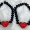Red Rhinestone Heart Bracelet