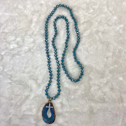 RM Designs - Aqua Crystal Necklace