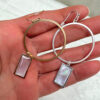 Rectangular Mother of Pearl Charm Earrings