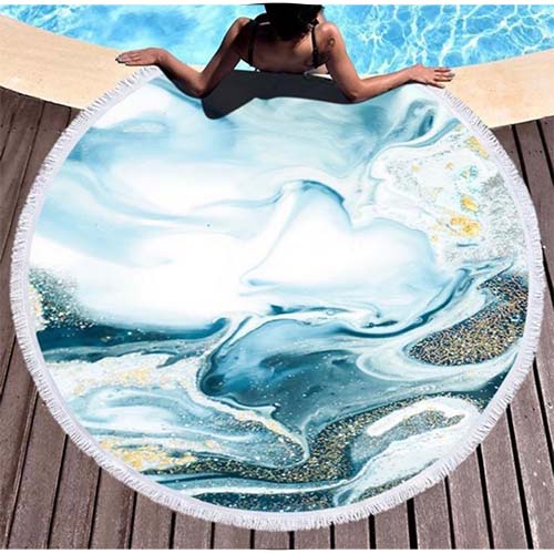 Blue Swirl Large Beach Towel