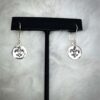 Silver Crystal Fleur De Lis Earrings
