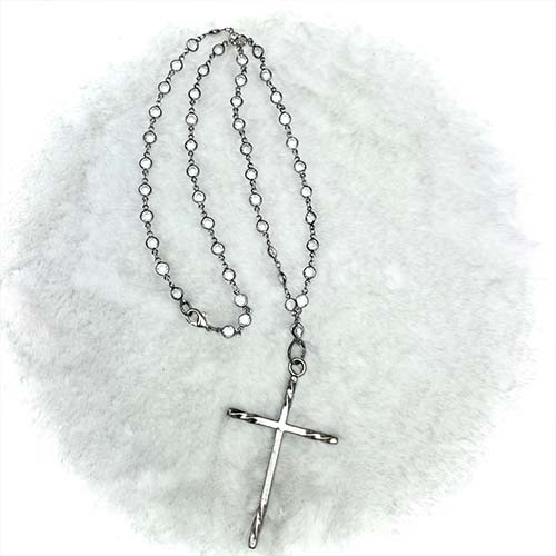 Crystal Chain Cross Necklace