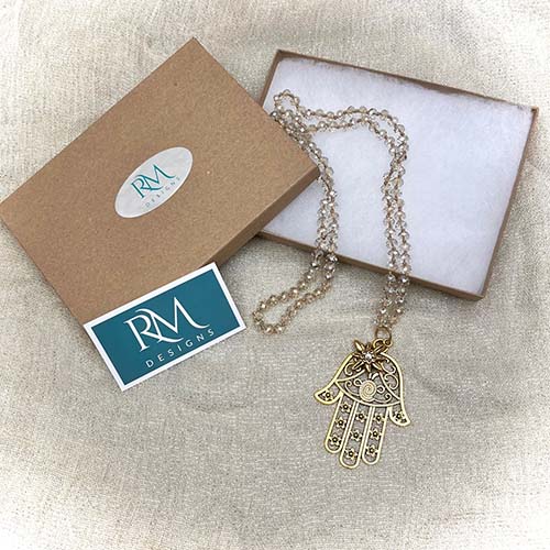 Gold Plated Hamsa Necklace