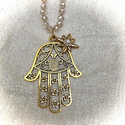 Gold Plated Hamsa Necklace
