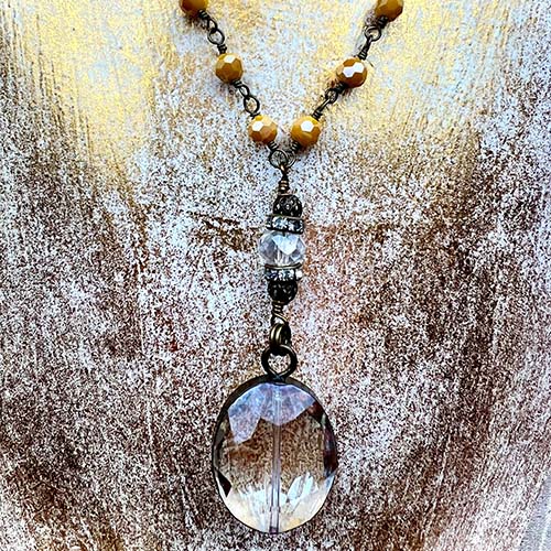 Gold crystal necklace