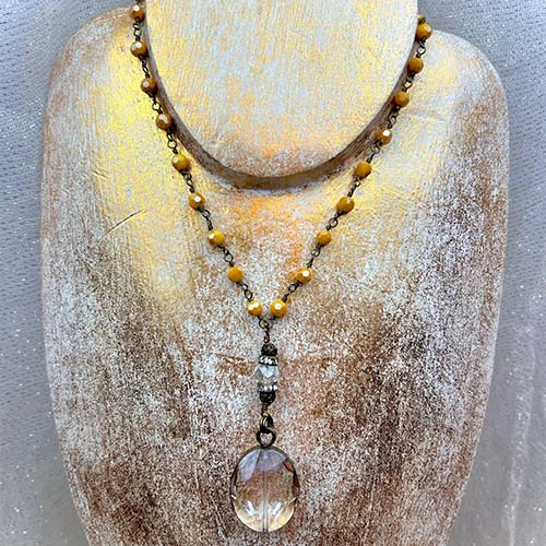 Gold crystal necklace