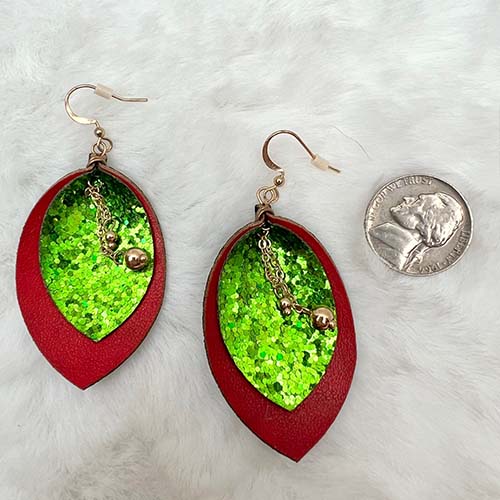 Christmas Leaf Earrings
