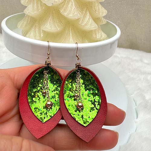 Christmas Leaf Earrings
