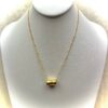 24K Gold Hammered Chunky Barrel Bead Necklace