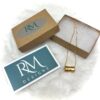 24K Gold Hammered Chunky Barrel Bead Necklace - Image 2