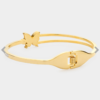 Butterfly Accented Rhinestone Gold Plated Closure Bracelet - Image 2