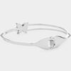 Butterfly Accented Rhinestone Silver Plated Closure Bracelet - Image 2