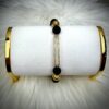 Therapeutic Black Lava Rock Bead & Gold Electroplated Lava Rock Bead Bracelet - Image 4