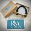 Therapeutic Black Lava Rock Bead & Gold Electroplated Lava Rock Bead Bracelet - Image 3