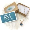 Electroplated Faceted Round Glass Blue Pendant Necklace - Image 4