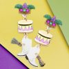Mardi Gras Mask Drum Boots w/Tassel Dropdown Earrings - Image 4