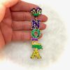 Mardi Gras Glittered Nola Dangle Earrings - Image 2