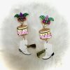 Mardi Gras Mask Drum Boots w/Tassel Dropdown Earrings - Image 2