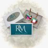Beautiful AB Gold Heart Stone Dangle Earrings w/Omega Closure - Image 3