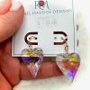 Lovely Clear AB Heart Stone Dangle Earrings - Image 2