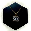 Beautiful Gold-Plated Faceted Glass Pendant